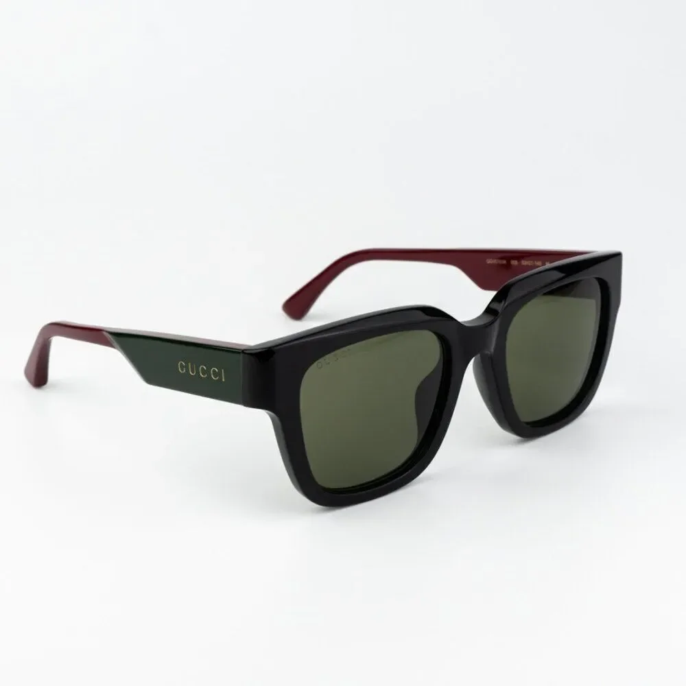 NEW Gucci GG1670SK 005 Black Red Green Square Unisex Sunglasses